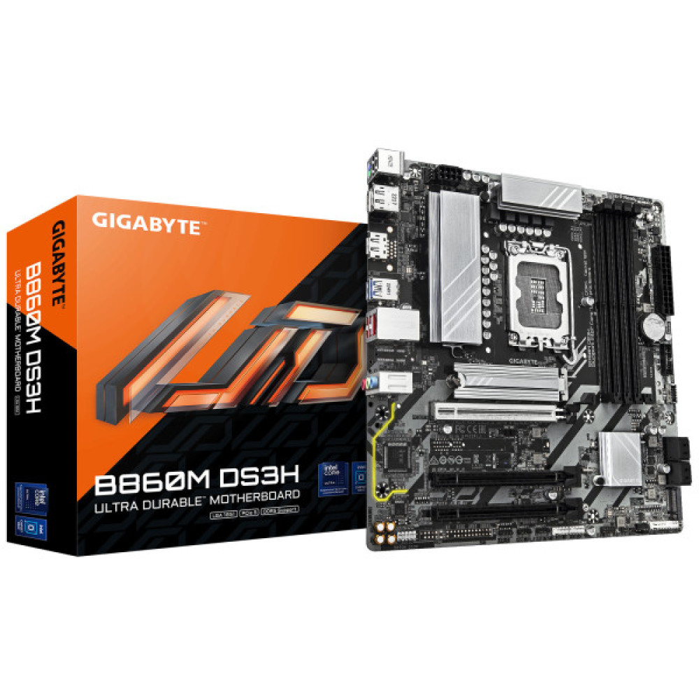 Материнська плата GIGABYTE B860M DS3H s1851 B860 4xDDR5 M.2 HDMI DP mATX