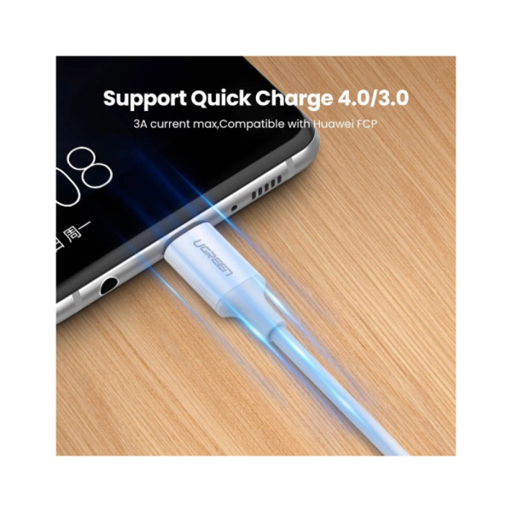 Дата кабель USB-C to USB-C 0.5m 3A 60W US264 white Ugreen (60517)