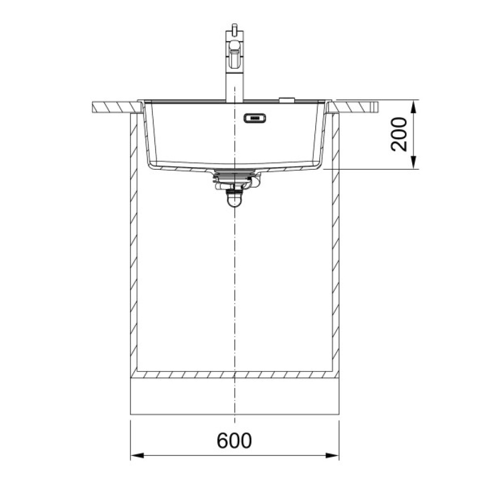 Мийка кухонна Franke Maris, фраграніт, прямокутник, без крила, 560х510х200мм, чаша - 1, врізна, MRG 610-52 TL, сірий сланець