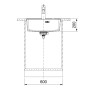 Мийка кухонна Franke Maris, фраграніт, прямокутник, без крила, 560х510х200мм, чаша - 1, врізна, MRG 610-52 TL, сірий сланець