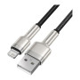 Дата кабель USB 2.0 AM to Lightning 2.0m 2.4A metal black Baseus (CALJK-B01)