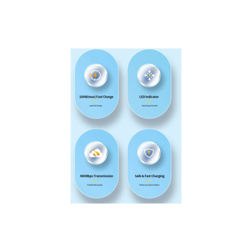 Дата кабель USB-C to USB-C 2.0m 100W black Essager (EXCTT1-CGA01)