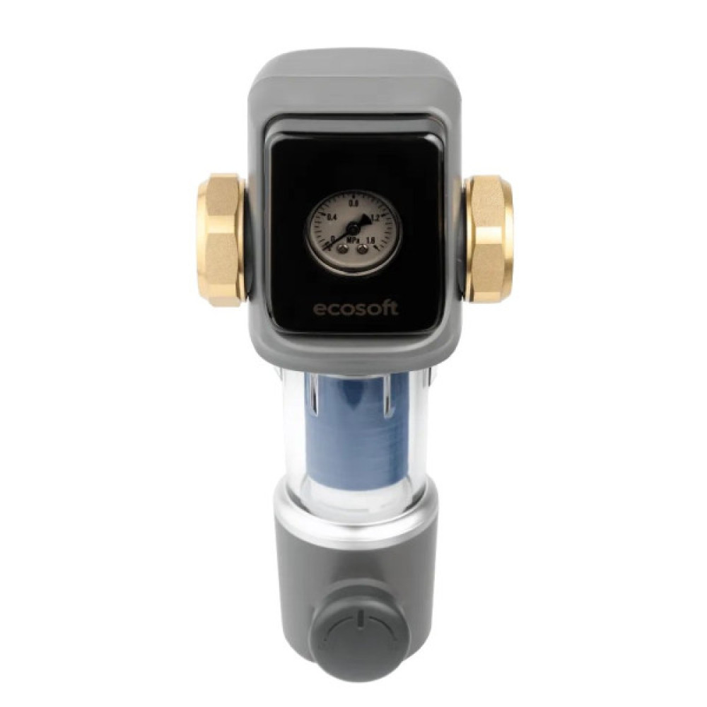 Фільтр дисковий механічного очищення Ecosoft 1", самопромивний з манометром