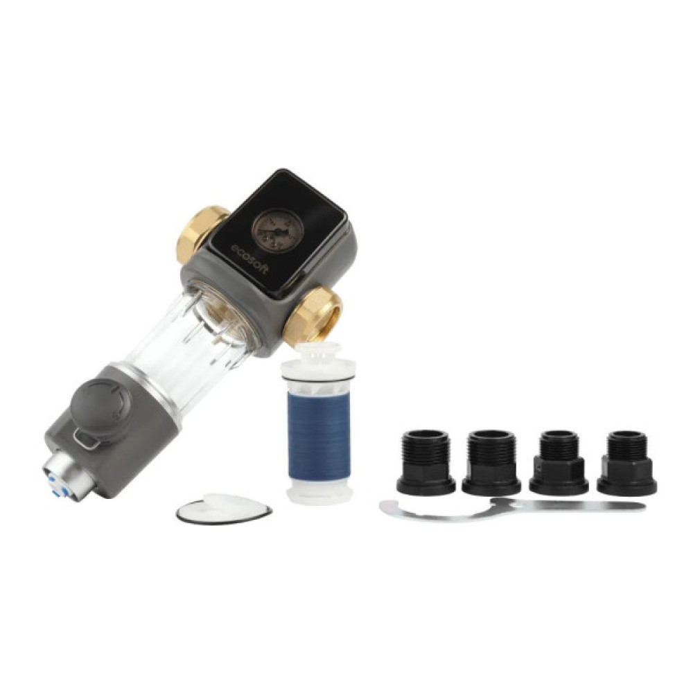 Фільтр дисковий механічного очищення Ecosoft 1", самопромивний з манометром