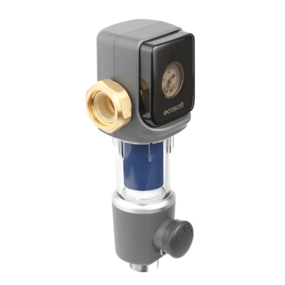 Фільтр дисковий механічного очищення Ecosoft 1", самопромивний з манометром