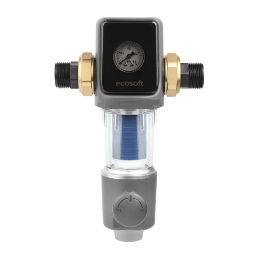 Фільтр дисковий механічного очищення Ecosoft 1", самопромивний з манометром