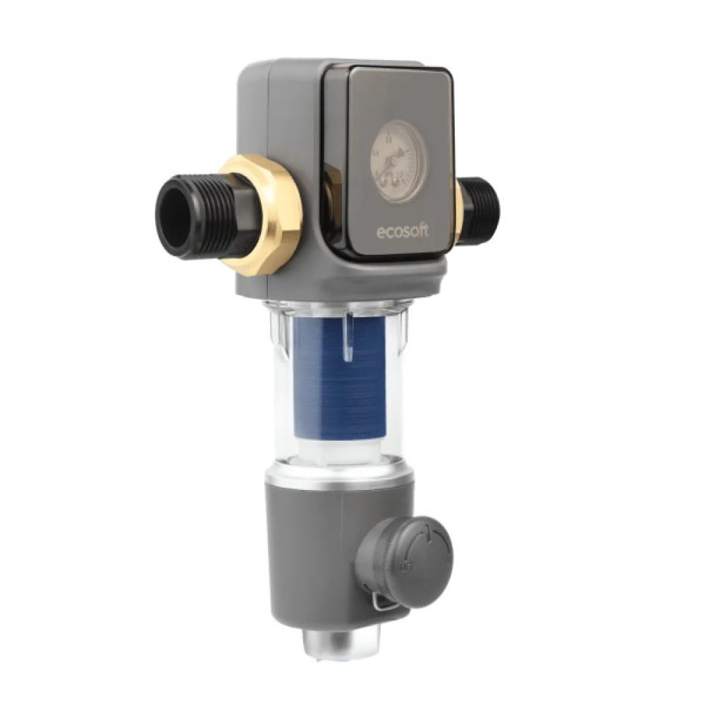 Фільтр дисковий механічного очищення Ecosoft 1", самопромивний з манометром