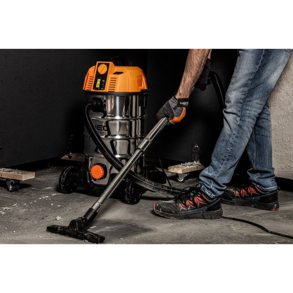 Пилосос професійний Neo Tools, 1600Вт, 18 кПа, контейнер 35л, HEPA, колеса, 7.5кг