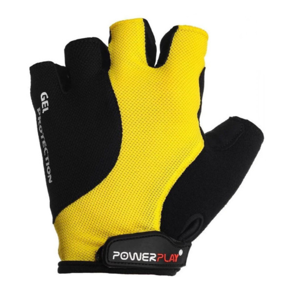 Велорукавиці PowerPlay 5028 Black/Yellow M (5028B_M_Yellow)
