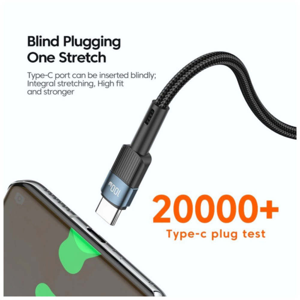 Дата кабель USB-C to USB-C 1.0m 100W blue Essager (EXCTT1-XC03)