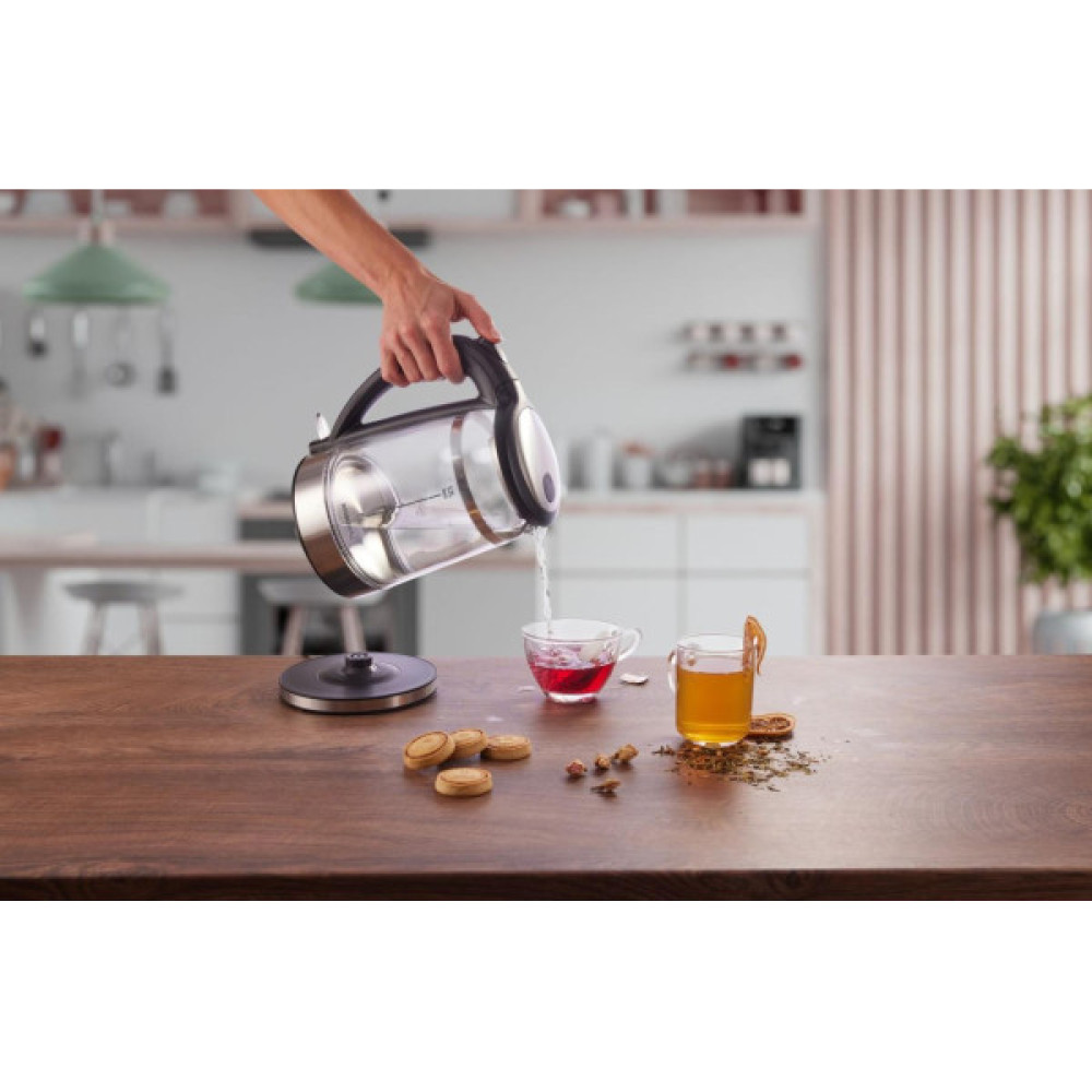 Електрочайник Gorenje 1.7л, 2,200 Вт, strix контроль, скло, чорний