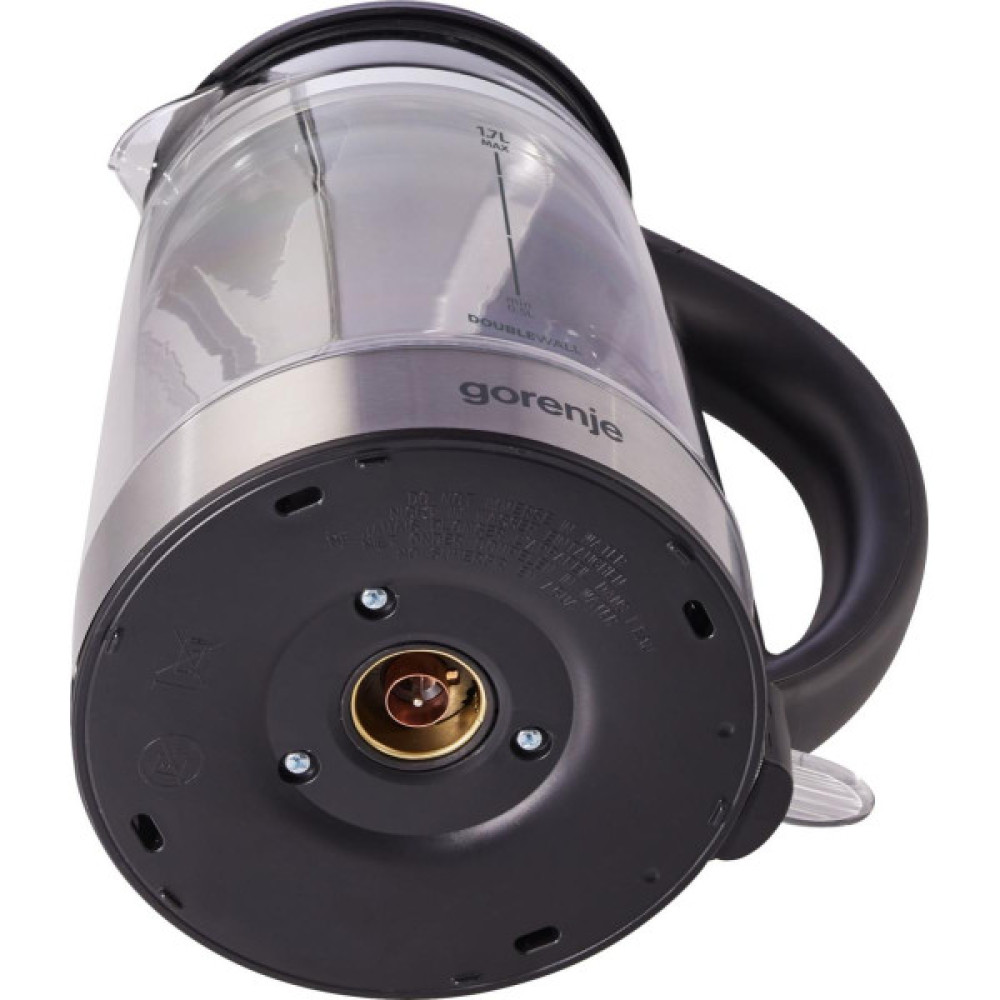 Електрочайник Gorenje 1.7л, 2,200 Вт, strix контроль, скло, чорний