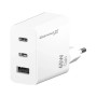 Зарядний пристрій Grand-X GaN 2xUSB-C + 1xUSB 65W PD3.0 QC4.0 AFC SCP FCP white (CH-990W)