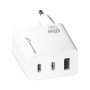 Зарядний пристрій Grand-X GaN 2xUSB-C + 1xUSB 65W PD3.0 QC4.0 AFC SCP FCP white (CH-990W)