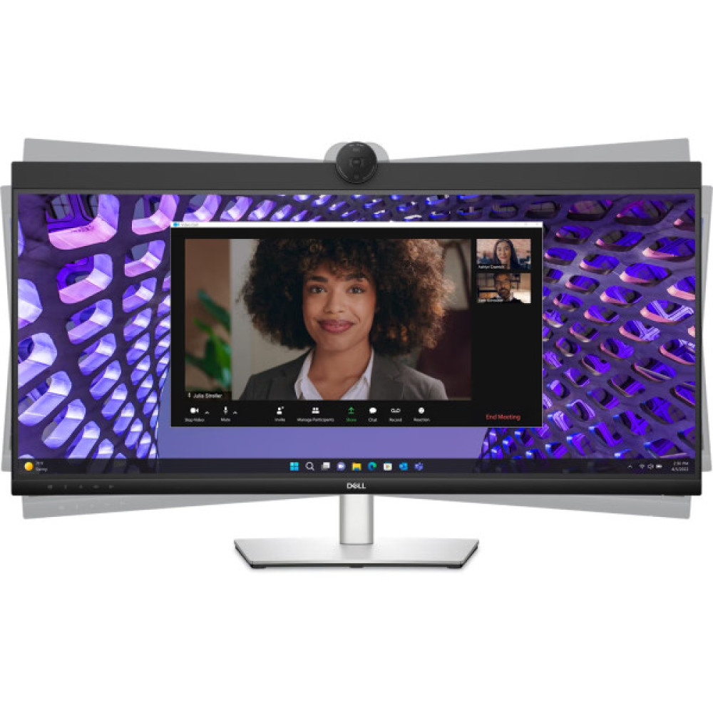 Монітор DELL 34" P3424WEB HDMI, DP, USB-C, RJ-45, MM, IPS, 3440x1440, 21:9, sRGB 99%, CURVED, HAS, Cam