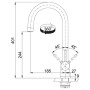 Змішувач для кухні Franke Eos Clear Water , довж.виливу - 185мм, поворотний, 1+1фільтр, нерж