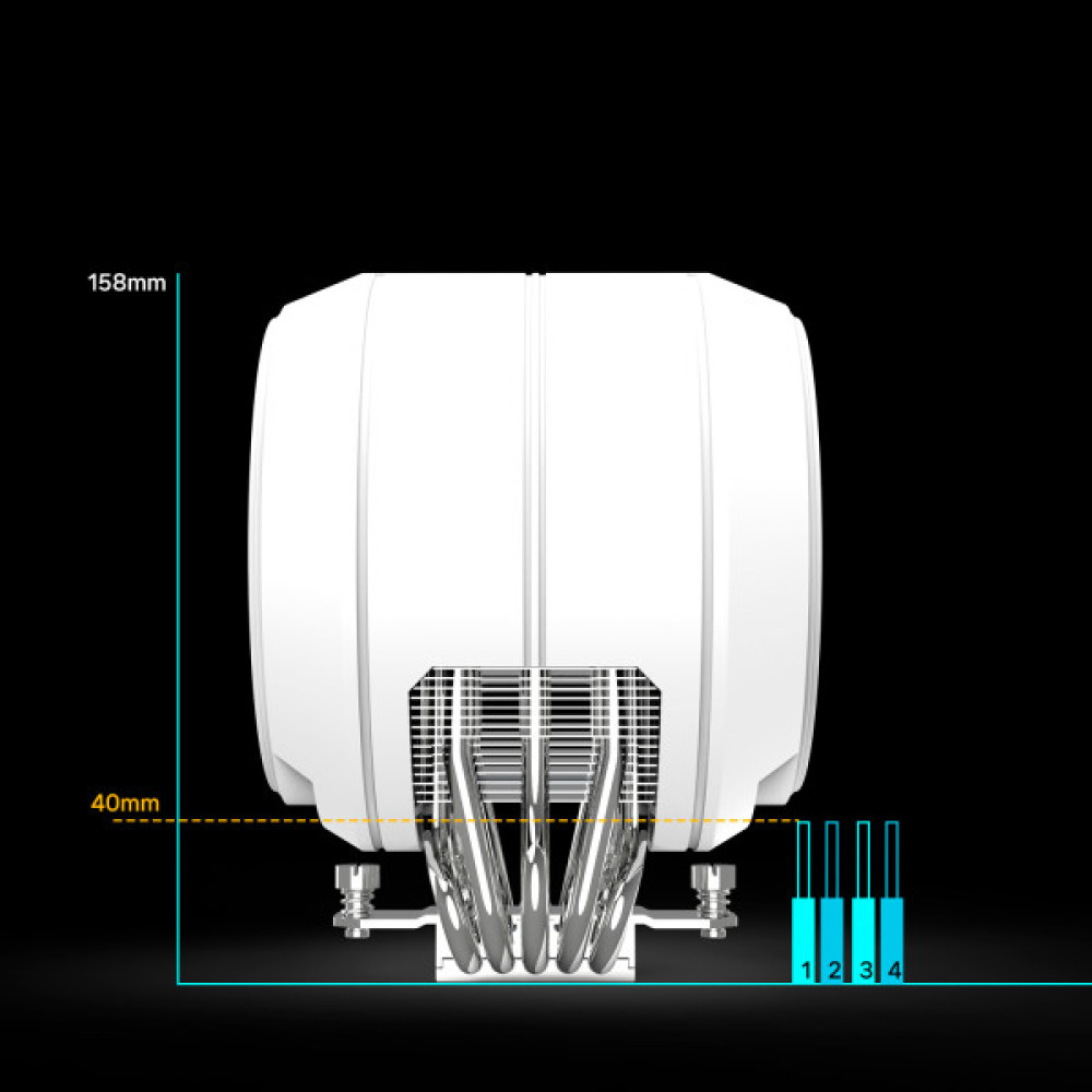 Процесорний кулер Zalman ZET5, ARGB LGA 1851, 1700, 1200, 115x, AM5, AM4,  4pin PWM, 3pin+5VARGB, TDP200W, білий