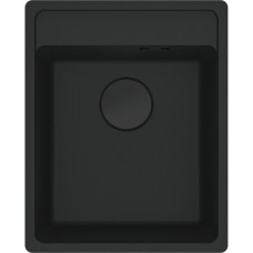 Мийка кухонна Franke Maris, фраграніт, прямокутник, без крила, 410х510х200мм, чаша - 1, врізна, MRG 610-37 TL, чорний матовий