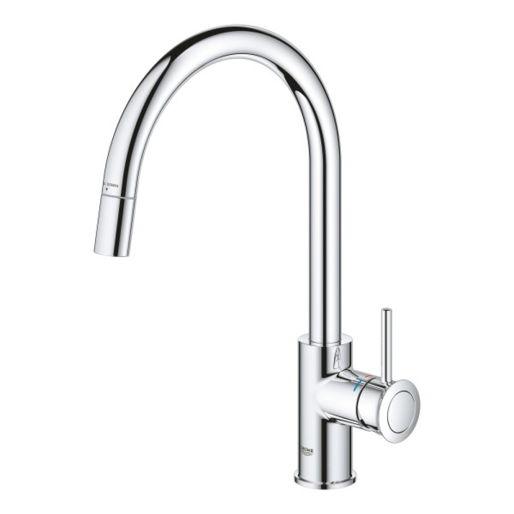 Змішувач для кухні Grohe BauClassic, довж.виливу - 215мм, поворотний, 1важіль, хром