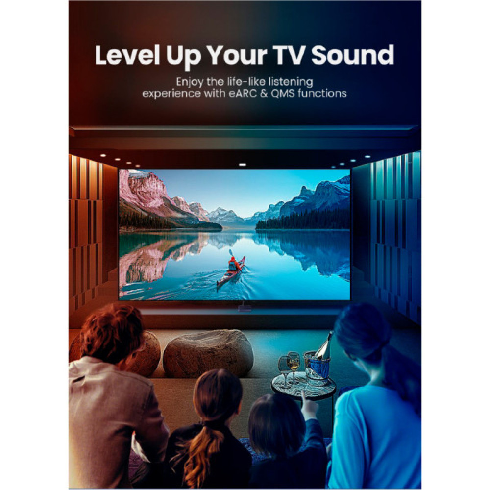 Кабель мультимедійний HDMI M to HDMI M 5.0m braided HD140 black Ugreen (80405)