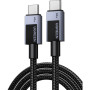 Дата кабель USB-C to USB-C 0.5m PD60W 3A braided L524 gray Ugreen (55764)