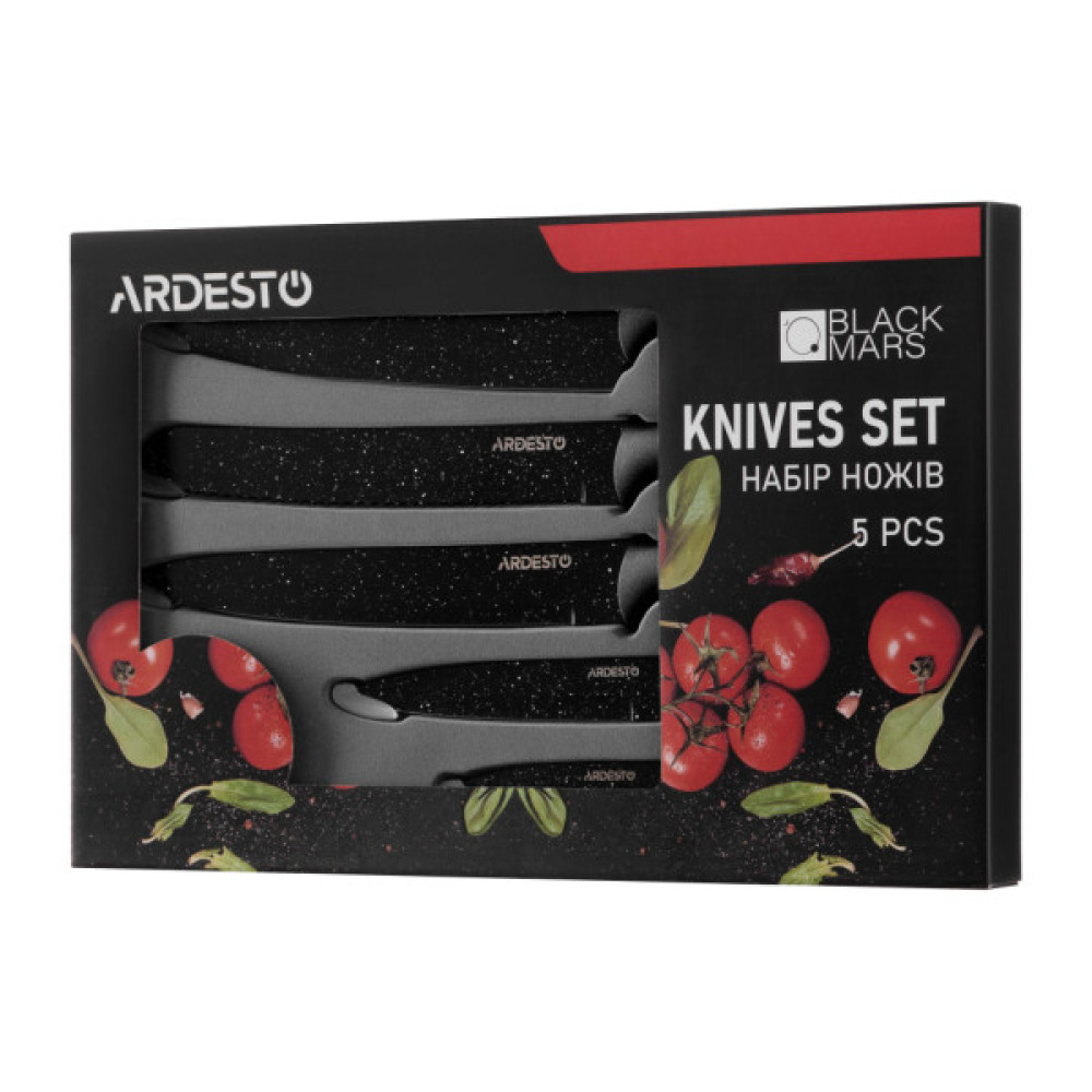 Набір ножів ARDESTO Black Mars 5 шт Black (AR2105BR)