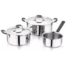 Набір посуду MasterPro Foodies collection 2 каструлі та ківш 16/20/24 см (BGEU-5539)