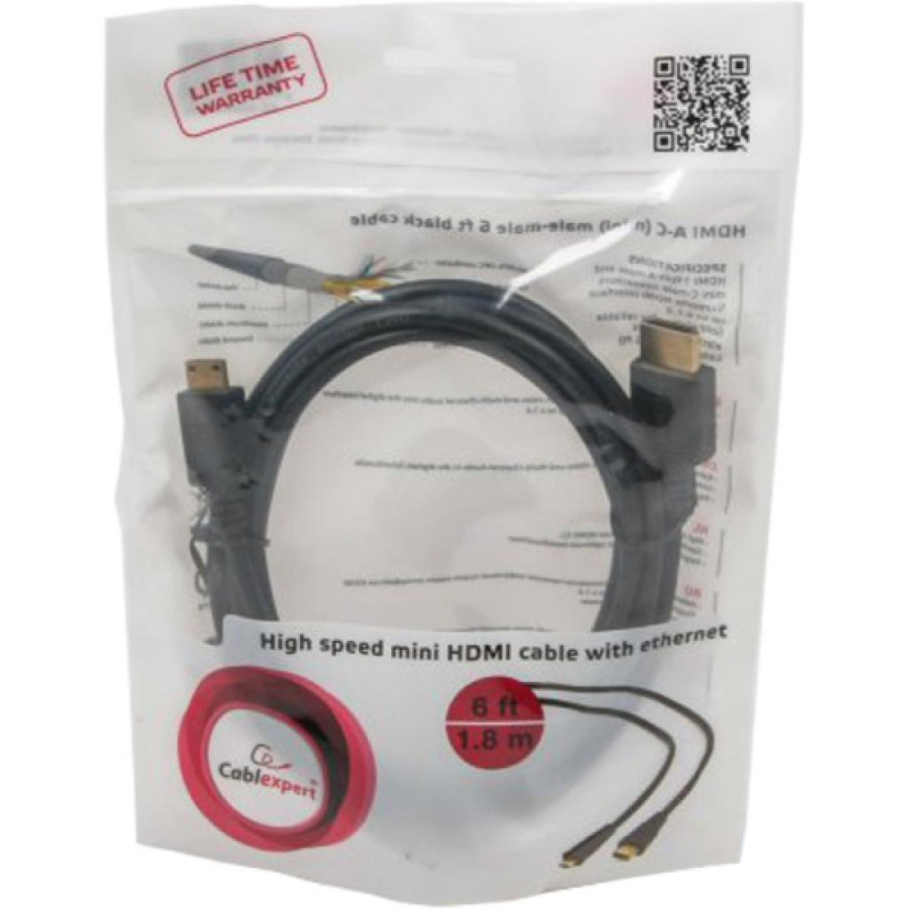 Кабель мультимедійний HDMI M to HDMI micro M 1.8m Cablexpert (CC-HDMI4C-6)