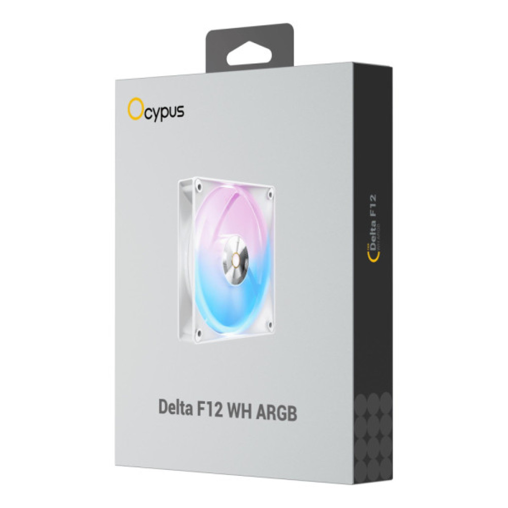 Кулер до корпусу OCYPUS DELTA F12 ARGB білий (DELTA-F12-WH1AM00X-GL)