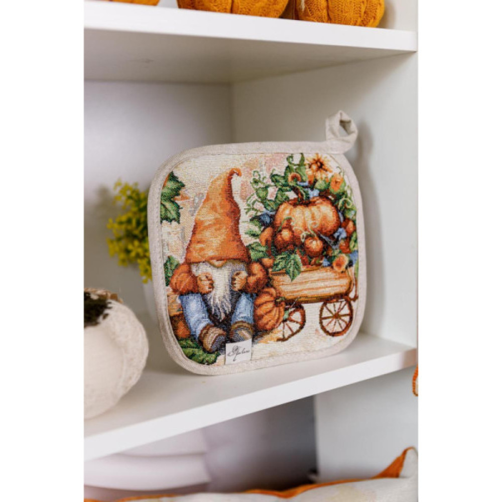 Кухонна прихватка Прованс гобеленова Гарбузові гноми 20х20 (036346)
