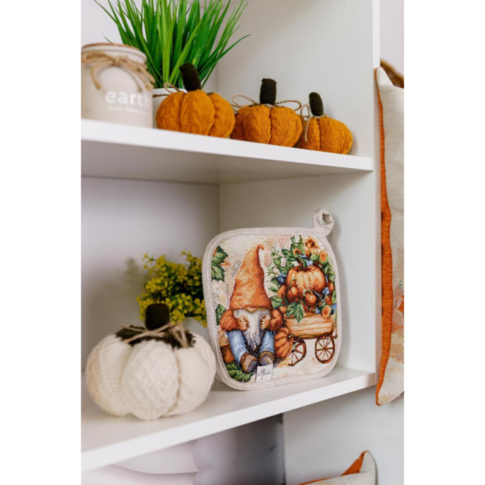 Кухонна прихватка Прованс гобеленова Гарбузові гноми 20х20 (036346)