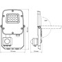 Прожектор Videx F5 10W 3000-5000-6500K з датчиком руху 230V White (VL-F5-010CW-S)