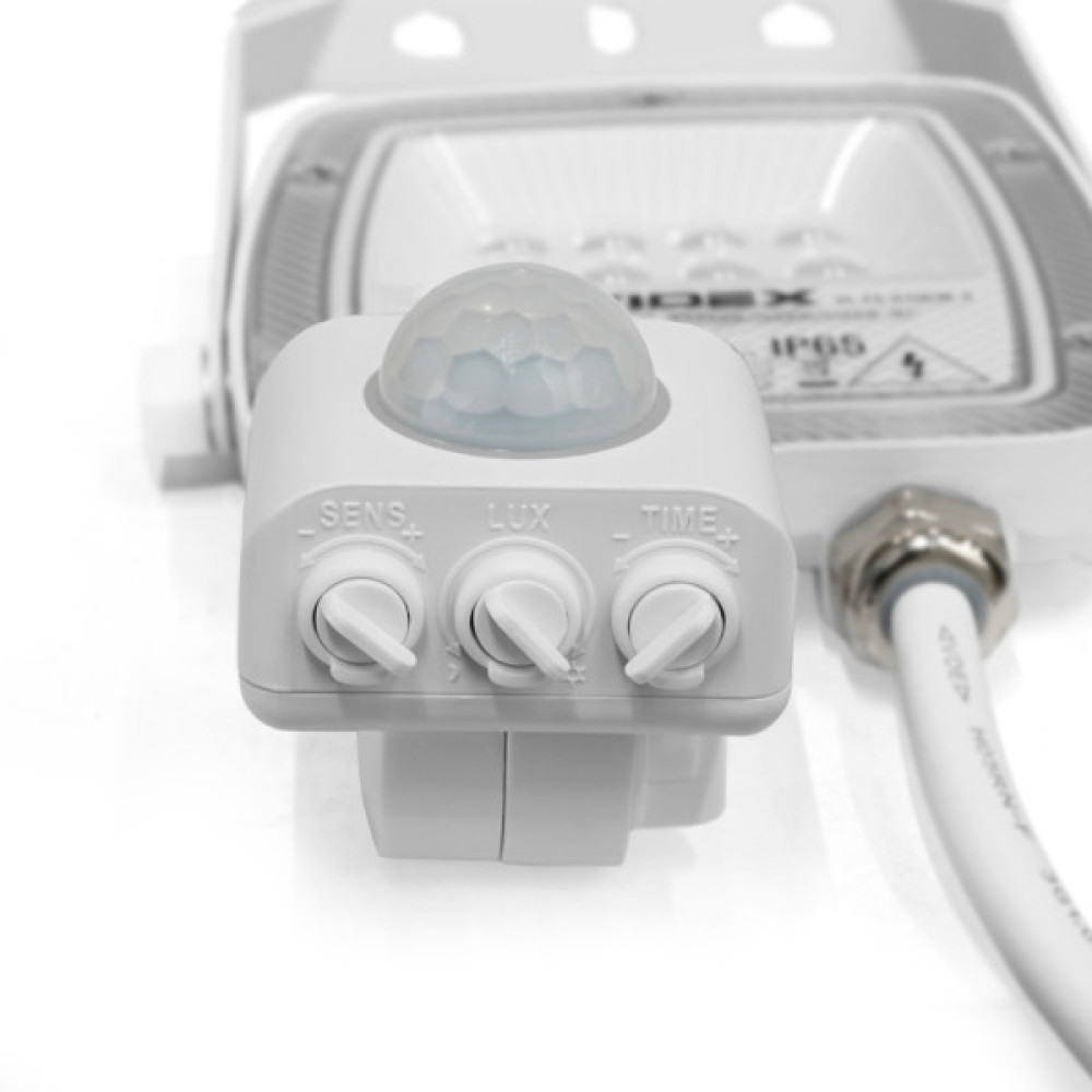 Прожектор Videx F5 10W 3000-5000-6500K з датчиком руху 230V White (VL-F5-010CW-S)