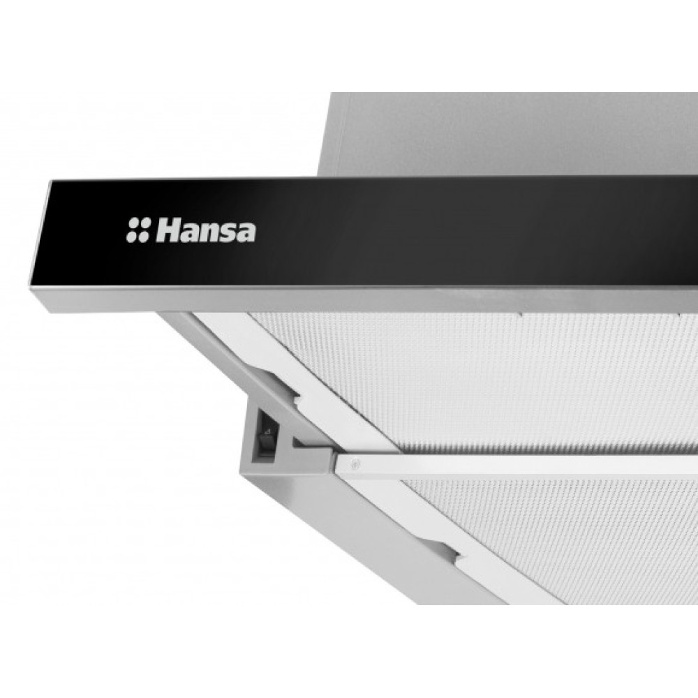 Витяжка Hansa телескопічна, 60см, 425м3ч, чорний+нерж