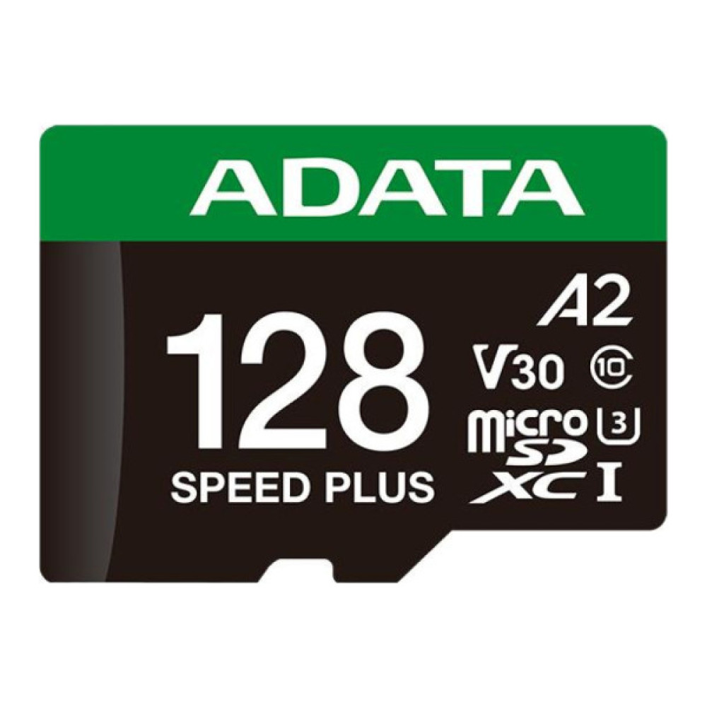 Карта пам'яті ADATA 128GB microSD class 10 UHS-I U3 V30 A2 Speed Plus (UD128GUI3V30A2SP-RA1)