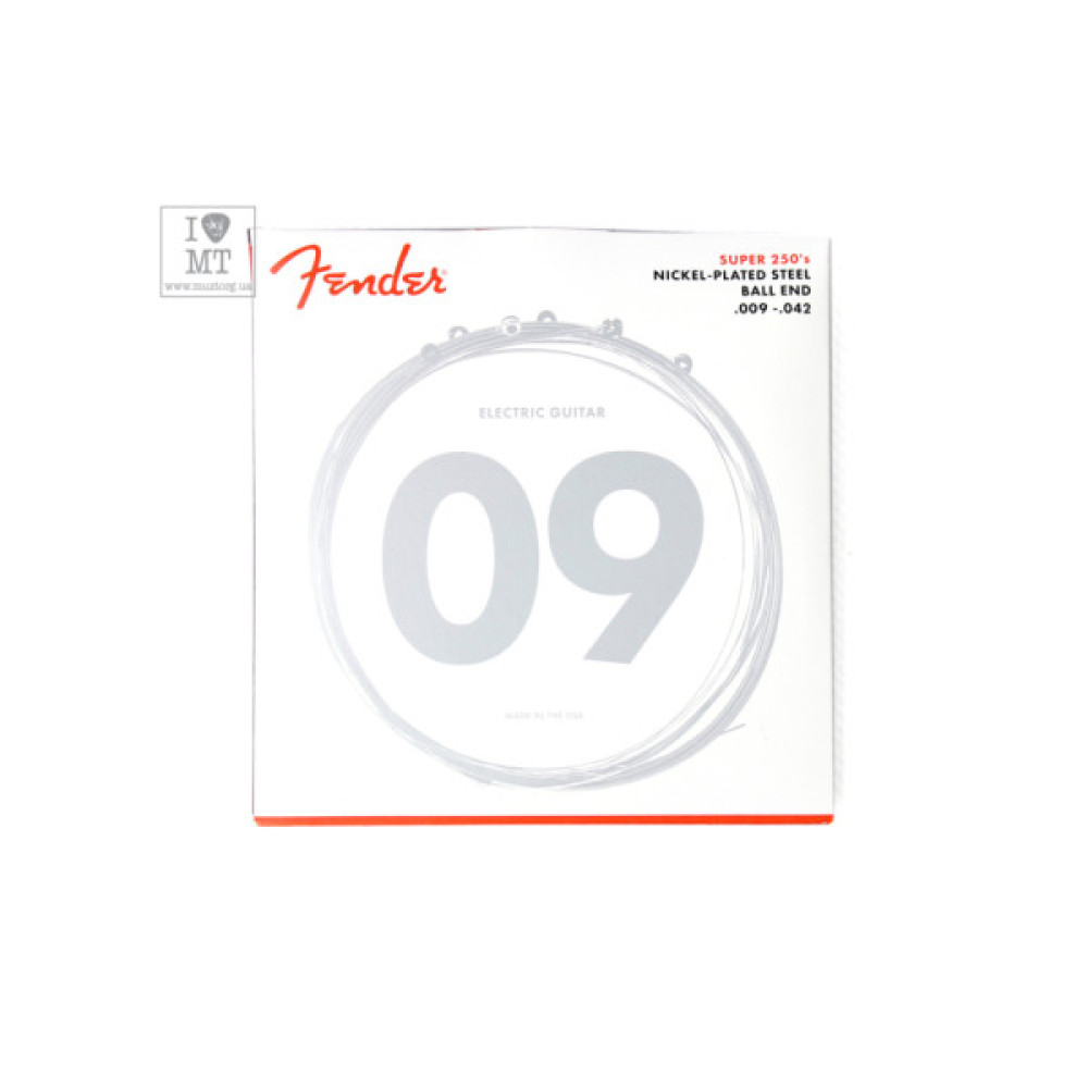 Струни для гітари Fender 250L Nickel-Plated Steel Guitar Strings (09-42) (A009834)