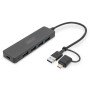 Концентратор Digitus USB-C + USB-A to 4xUSB-A 0.2m black (DA-70235) Концентратор Digitus USB-C + USB-A to 4xUSB-A 0.2m black (DA-70235)