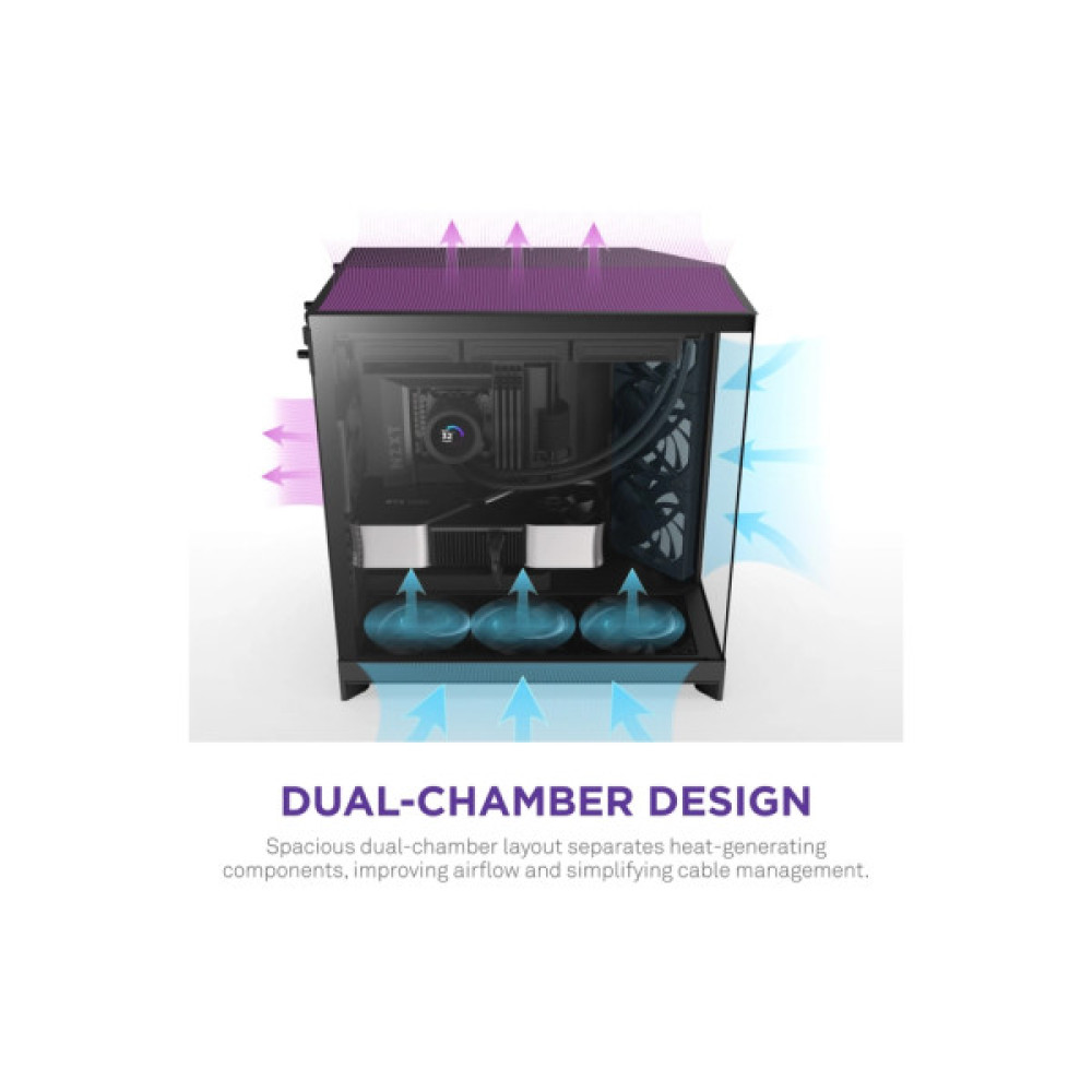 Корпус для ПК NZXT H9 Flow Dual-Chamber All Black (CM-H92FB-01)