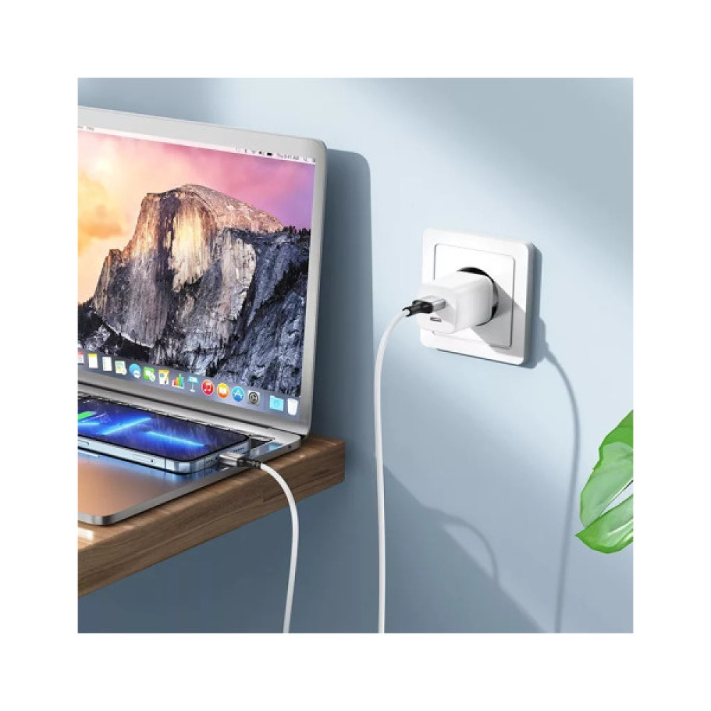 Дата кабель USB 2.0 AM to Lightning silicone BX83 white BOROFONE (6974443386363)