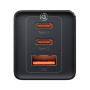 Зарядний пристрій Baseus 2xUSB-C 65W + 1xUSB GaN + cable USB-C to USB-C 100W 1.0m black (CCGP120201)
