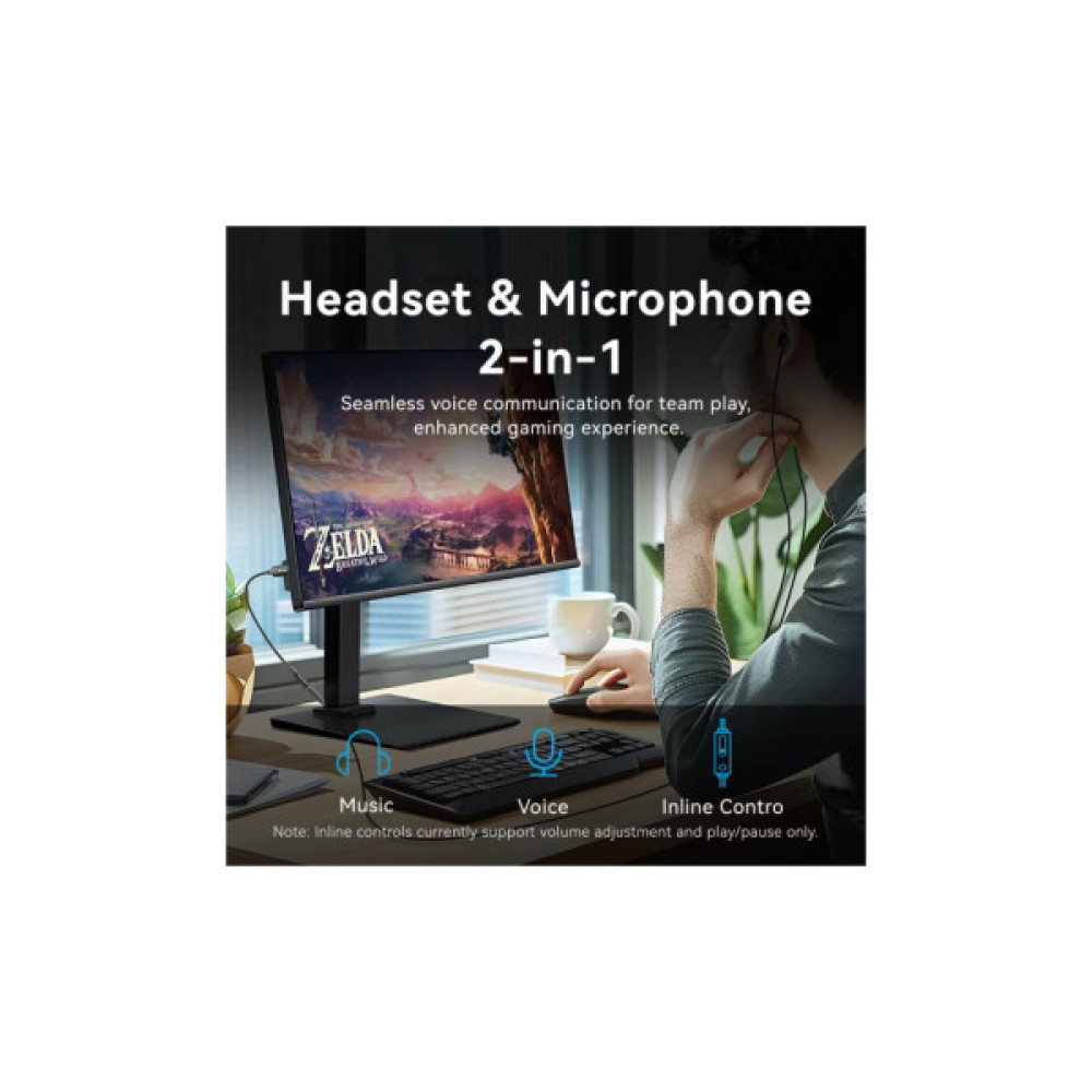 Звукова плата VENTION USB AM to 3.5mm F 0.25m (4pin) 96kHz/24bit DSP noise reduction (CVEBC)