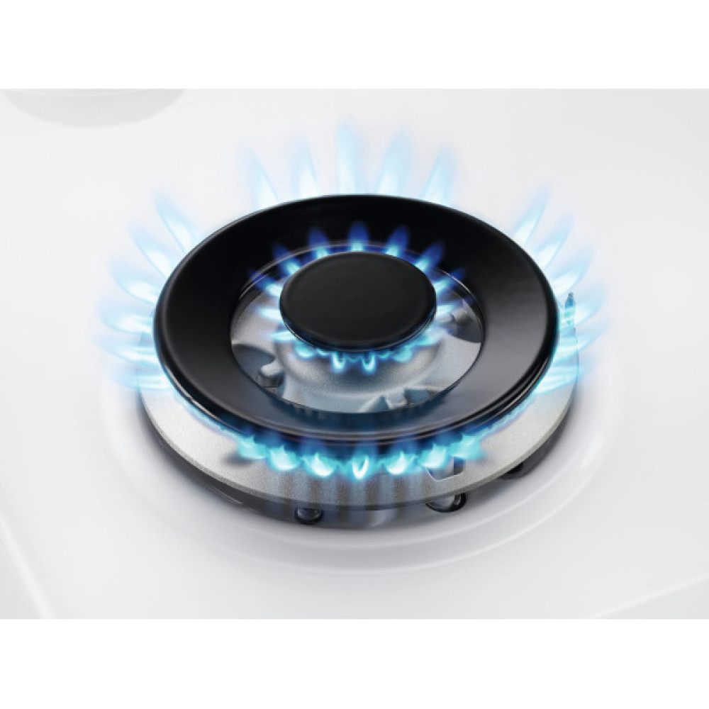 Варильна поверхня Electrolux газова на склі, 60см, чавун, білий