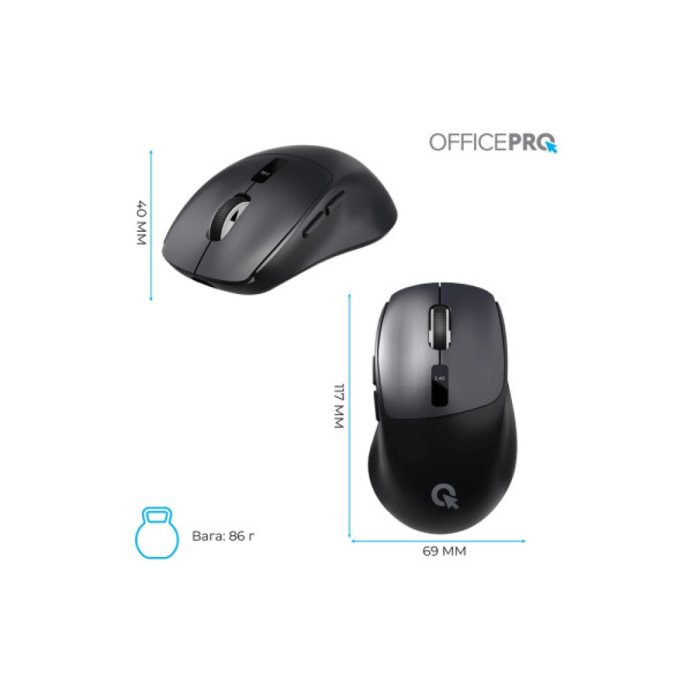Мишка OfficePro M398B Wireless/Bluetooth Black (M398B)