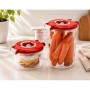 Харчовий контейнер Status Набір з 5-ти предметів + ручний вакуумний насос, круглі, білі (177630)