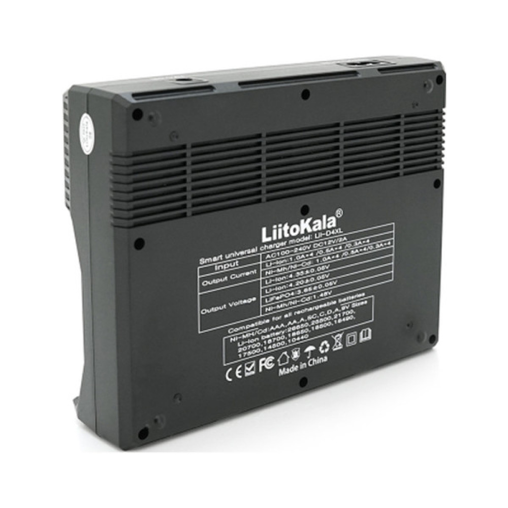 Зарядний пристрій для акумуляторів Liitokala 4 Slots+2, Ni-MH/Ni-CdAA,AAA,C, +Крона, Li-ion/IMR32650,21700,18650 (Lii-D4XL)