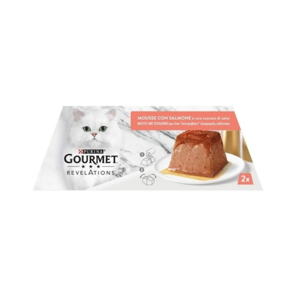 Паштет для котів Purina Gourmet Revelations мус з лососем 2х57 г (7613287071217)