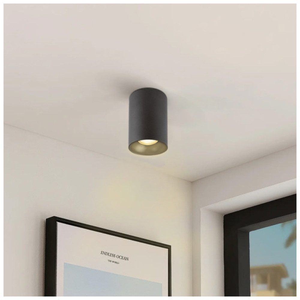 Світильник точковий Videx під лампу GU10 накладний Чорний (VL-SPF14A-B)