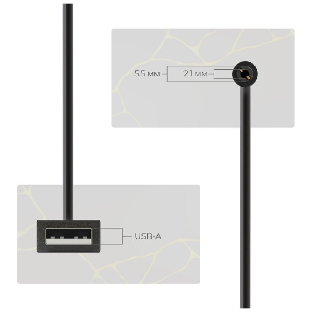 Кабель живлення USB to DC 5.5x2.1mm 9V 0.8m Armorstandart (ARM65662)