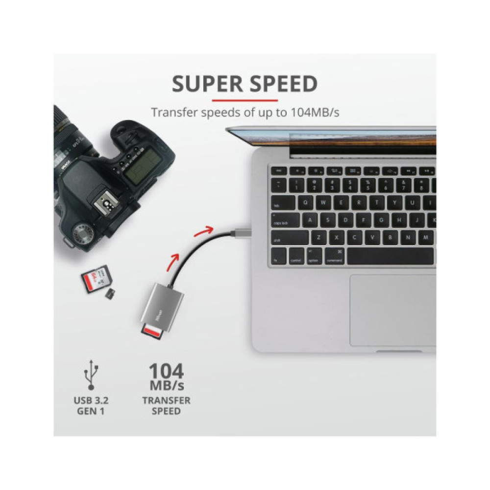 Зчитувач флеш-карт Trust Dalyx Fast USB-С Card reader (24136)