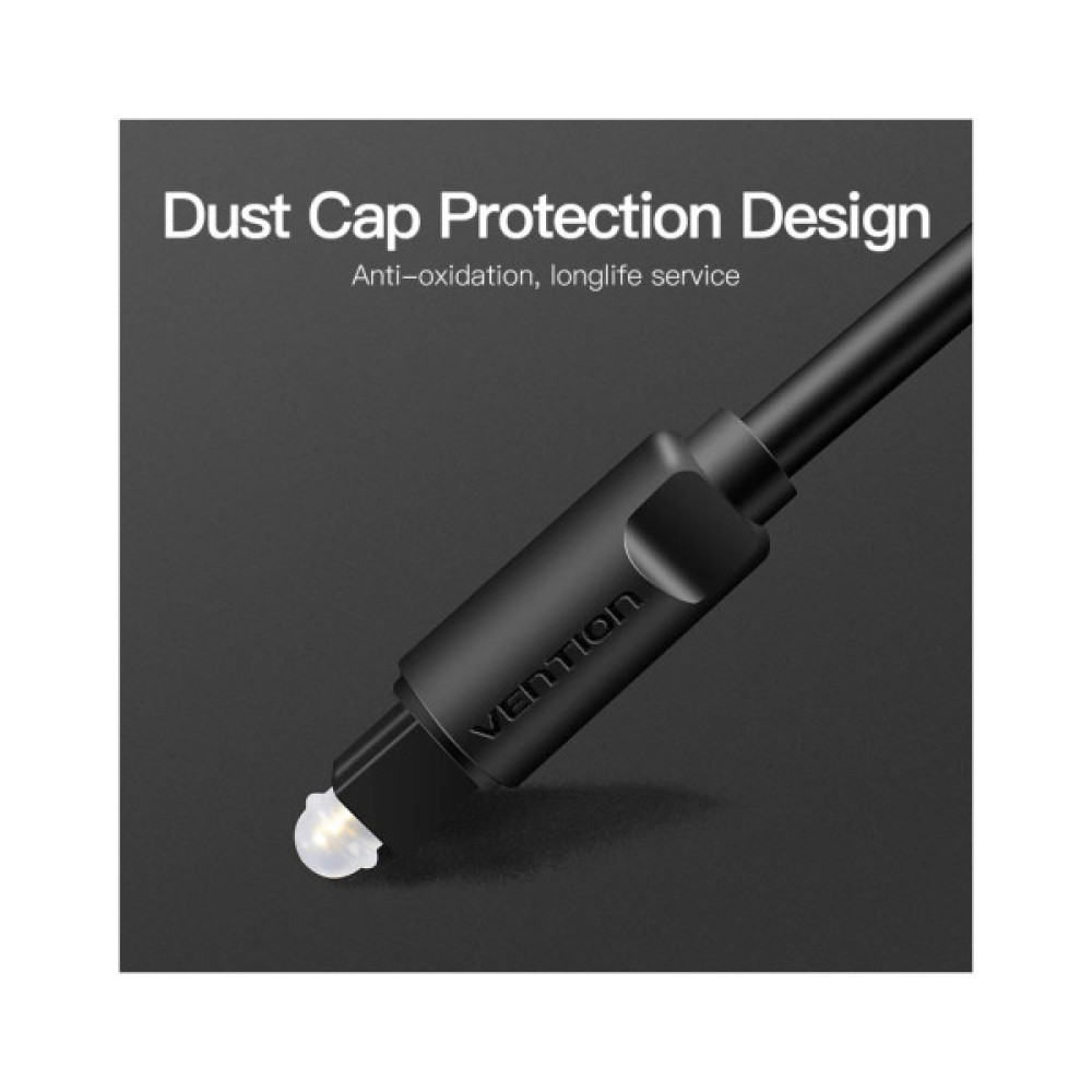 Кабель мультимедійний Optical Toslink 2.0m black Vention (BAEBH)